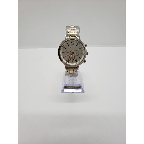 Women\'s white face watch. Multi function face. two toned band. LDSBAN61WM, 0217